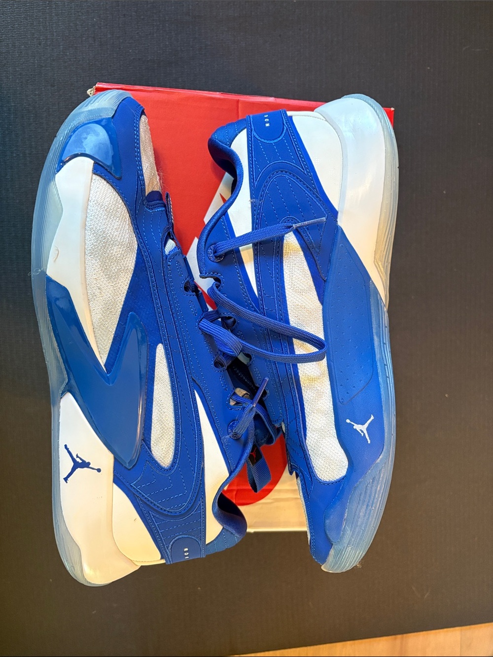 Jordan Kids Blue and White Basketball Sneakers